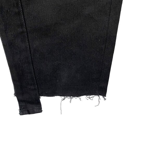 GFC Toronto Men's Black Dark Wash Distressed Raw Hem Slim Denim Jeans US 36 - Picture 8 of 16
